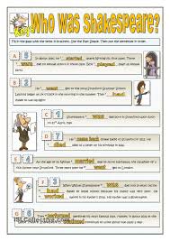 Who Was Shakespeare Past Simple Who Is Shakespeare Shakespeare English Activities