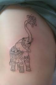 Elephant making heart with their trunk up. 50 Chinese Elephant Tattoos