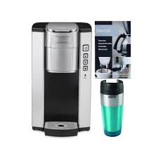 Add the amount of ground coffee that corresponds to the number of cups being brewed.many coffee bars and the specialty coffee association of america recommend adding 2 rounded tablespoons of coffee per 6 ounces of water. Cuisinart Ss 5 Compact Single Serve Coffee Brewer With Tumbler Bundle Walmart Com Walmart Com