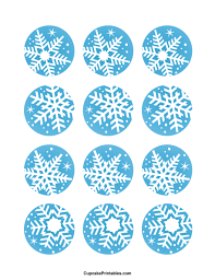 Printable Snowflake Cupcake Toppers Cupcake Toppers Printable Cupcake Toppers Free Cupcake Toppers