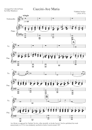 Transcribed for voice and obligate organ. Caccini Ave Maria For Cello Piano Sheet Music For Piano Solo Musescore Com