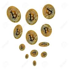 A blockchain is a growing list of records, called blocks, that are linked using cryptography. Bitcoin Coins Falling From A Height On A White Background Bitcoin Crypto Stock Photo Picture And Royalty Free Image Image 97075073
