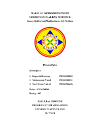 Faktor penghambat mobilitas sosial ada beberapa faktor penting yang justru menghambat mobilitas sosial. Doc Mobilitas Sosial Dan Penduduk Novi Hana P Academia Edu