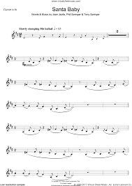Kitt Santa Baby Sheet Music For Clarinet Solo Pdf V2