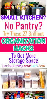 Free up pantry storage space by hanging measuring cups inside a kitchen cabinet. No Pantry How To Organize A Small Kitchen Without A Pantry Pantry Storage Solut Small Kitchen Storage Solutions Storage Solutions Diy Kitchen Without Pantry