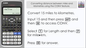 Convert Between Miles Km Kph Mph Using The Conv Conversion Feature Casio Classwiz Fx 991ex