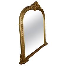 Narrow arch gold leaf beveled wall mirror large 50. Rare Set Of 3 Large Gilt Arched Rococo Over Mantle Mirrors For Sale At 1stdibs