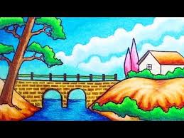 Position them as shown in the drawing. How To Draw Easy Scenery Youtube Easy Scenery Drawing Scenery Drawing For Kids Scenery Drawing