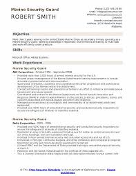 The objective section of your security guard resume is an important part that helps you highlight your intention to work as a security guard with skills and expertise you possess to perform the duties associated with the job. Marine Security Guard Resume Samples Qwikresume