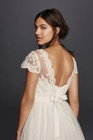 Open Back Lace Applique Topper David S Bridal Wedding Dress Topper Wedding Dress Cap Sleeves Dress Topper