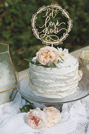 Let Love Grow Cake Topper Rustic Wedding Cake Topper Let Etsy In 2021 Rustic Wedding Cake Toppers Textured Wedding Cakes Big Wedding Cakes