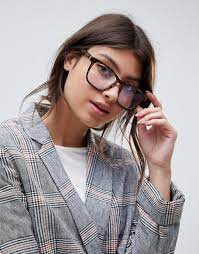 Quay Australia Hardwire Clear Lens Glasses In Tort With Blue Light Blocker Asos Quay Australia Light Blue Quay