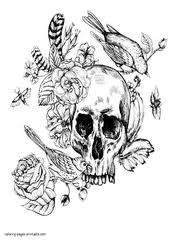 Cow skull coloring book vector illustration. 33 Skull Coloring Pages For Adults Free