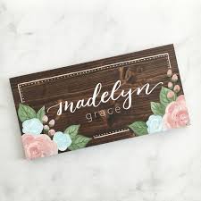Wood Sign Floral Name Sign Nursery Wood Sign Handpainted Sign Bohemian Nursery Decor Nursery Wall Ar Nursery Wood Sign Nursery Signs Hand Painted Signs