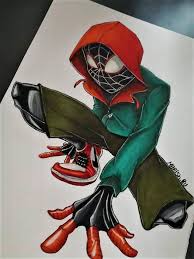 Spider Man Into The Spider Verse Watch In English Spiderman Into The Spider Verse In 2020 Drawing Cartoon Characters Cartoon Drawings Miles Morales Spiderman
