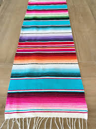 Southwestern Serape Turquoise 68 Table Runner Mexican Table Runner Table Runners Mexican Rug