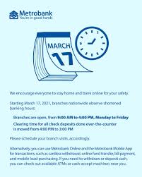 Recover metro bank online banking password. Metrobank On Twitter Important Advisory Starting March 17 2021 All Metrobank Branches Observe Adjusted Banking Hours