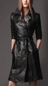 burberry london long leather trench coat jaqueta de couro feminina ideias fashion gabardinas