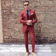 These fit rules are for every single guy, no matter your age or body type. Rust Red Custom Made Mens Suit Two Pieces Wedding Tuxedos Slim Fit Groom Formal Suitsjacket Pants From Rosammant 94 40 Dhgate Com Mens Street Style Mens Fashion Suits Mens Suits