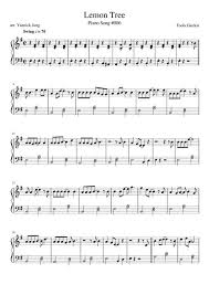 Lemon Tree Sheet Music Composed By Fools Garden 1 Of 3 Pages Lemon Tree Sheet Music Piano