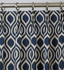 Pair Of Pinch Pleat Top Curtains In Nicole Indigo Laken Navy Blue Natural Light Beige Fabric Via Blue Shower Curtains Navy Blue Shower Curtain Blue Living Room
