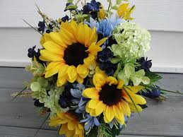 Fall wedding bouquets autumn wedding floral wedding summer wedding rustic wedding our wedding wedding flowers dream wedding sunflower bouquet sunflower purple rose bridal bouquet | etsy. Sunflower Wedding Bride Bouquet Navy Blue Hydrangea Bridesmaid Etsy Blue Wedding Flowers Sunflower Wedding Flower Bouquet Wedding