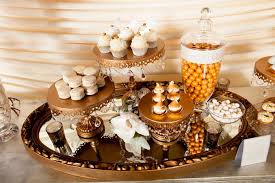 I plan to make a memory album for him with photos, etc. Kara S Party Ideas Metallic Holiday Dessert Table