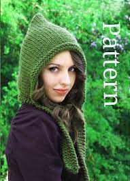Knitting Pattern Pixie Hat Pixie Hood Pattern Etsy Crochet Knitted Hats Knitting