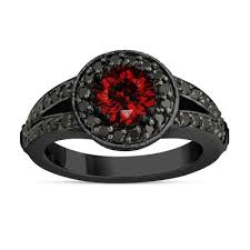 Black And Red Diamond Engagement Ring Fancy Red Diamond Engagement Ring 14k Black Gold Vintage Style 1 56 Carat Unique Pave Halo Handmade Certified Black Diamond Ring Engagement Fancy Yellow Diamond Engagement Rings Yellow Diamond Engagement Ring