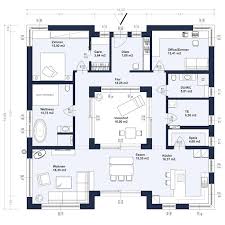 Zenker Konzept Bu 142 Mit Flachdach Abbildung Mit Sonderausstattung Fertighaus Bungalow Atriumhaus Haus Grundriss