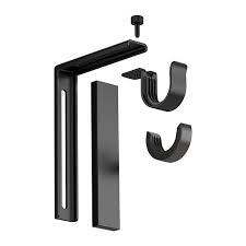 Betydlig Wall Ceiling Bracket Black Ikea Bay Window Curtain Rod Window Curtain Rods Curtain Rod Holders