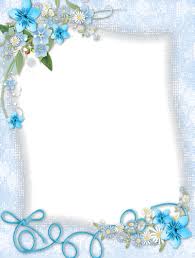 Blue Border With Corner Flower Accents Flower Frame Printable Frames Floral Border Design