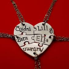 Stamped pendant chain heart puzzle piece necklace best friends forever and ever. Heart Puzzle 5 Piece Necklace Set Hand Stamped Five Best Friends Bff Name Necklaces Personalized Bridesmaid Jewelry Stainless Steel