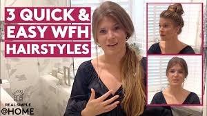 Hello every one amazing and easy bun hairstyles for long hair in just 4 mins messy bun trick easy hairstyle amazing hairstyles at home. 3 Easy Work From Home Hairstyles Cute Quick Hairdos For The Morning Real Simple Home Youtube