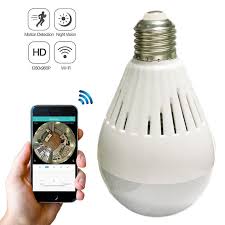 Wifi Security Camera Light Bulb Surveillance Cctv 960p Panoramic Fisheye Motion Detection Remote Control Baby Cam
