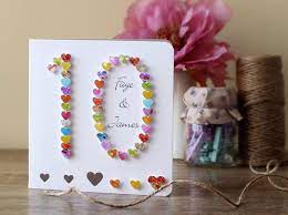 10 years of friendship, loyalty, growth, intimacy, and happiness. Handmade 3d 10th Wedding Anniversary Card Personalised Tenth Anniversary Card Personalized Anniversary Cards Handmade 70th Birthday Card 90th Birthday Cards