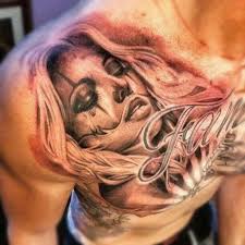 Lady Tattoo Chest Tattoo Men Tattoo Gallery For Men Chest Tattoo
