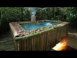 If it isn't heated and there is no solar cover then the air temperatures are simply not i think it is not advisable to leave the swimming pool empty during winter times. Unbelievable Building The Heated Bamboo Swimming Pool For Winter Youtube Diy Swimming Pool Building A Pool Pool
