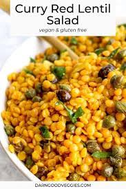 20 Minute Curry Red Lentil Salad Darn Good Veggies Recipe Lentil Salad Side Recipes Red Lentil Salad