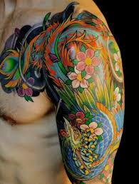 Stylish Peacock Tattoo On Shoulder For Men New Color Tattoos June 2016 Tattoosformen Peacock Tattoo Tattoos For Guys Cool Half Sleeve Tattoos
