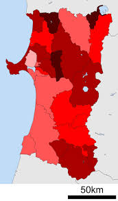 file growth rate map of municipalities of akita prefecture