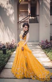 The Most Unique Coloured Lehengas We Spotted From 10 Bridal Labels Wedmegood Sangeet Outfit Yellow Lehenga Bridal Outfits