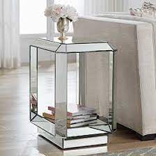 Hillary 21 Wide Open Shelf Mirror End Table By Studio 55d Mirrored End Table Mirrored Furniture End Tables