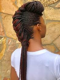 Chunky Mohawk Braid With Cornrows Braids For Black Hair Cool Braid Hairstyles Braided Hairstyles