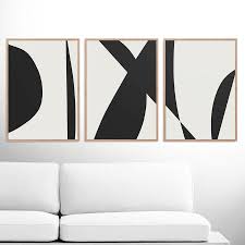 Modern Black And White Art Prints Abstract Art Print Set 3 Black White Abstract Art Etsy Abstract Art Diy Art Print Set Abstract Prints