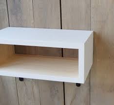 Two black floating night stands (see description for measurements) $100.00. White Oak Floating Night Stand Floating Bedside Table Etsy In 2021 Floating Bedside Table Modern Floating Shelves Modern Floating Nightstand