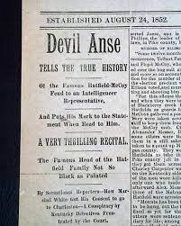Historic Newspaper With Coverage Of The Hatfield Mccoy Feud The Wheeling Intelligencer Wheeling West V Hatfields And Mccoys Hatfield And Mccoy Feud Hatfield