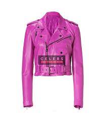 Jessica Alba Pink Biker Leather Jacket Leather Jacket Fitted Biker Jacket Real Leather Jacket