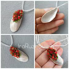 No newspaper, wet packs or plastics. Real Shell Pendant With Red Flowers Roses Etsy In 2021 Polymer Clay Flower Jewelry Polymer Clay Flowers Polymer Clay Jewelry Tutorials
