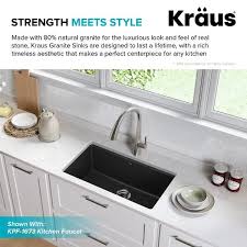 We know what you need! Kraus Granite Black Onyx 31 Inch 1 Bowl Undermount Kitchen Sink Overstock 8844063